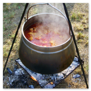 Pentola che bolle su fuoco