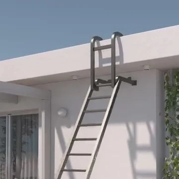Scala in metallo compatta e richiudibile per accesso al terrazzo