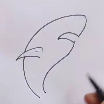 Disegno di uno squalo con forma dinamica