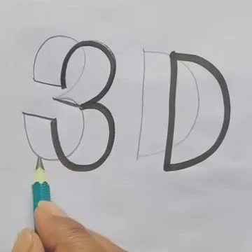 Disegno della scritta 3D con effetto prospettico