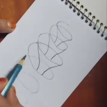 Disegno di un nastro geometrico costruito con linee curve e prospettiva