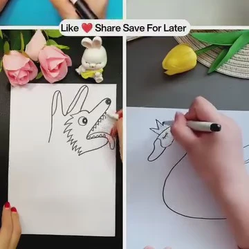 Disegni creativi realizzati partendo dal contorno della mano