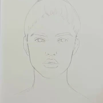 Volto disegnato con ombre per creare profondità